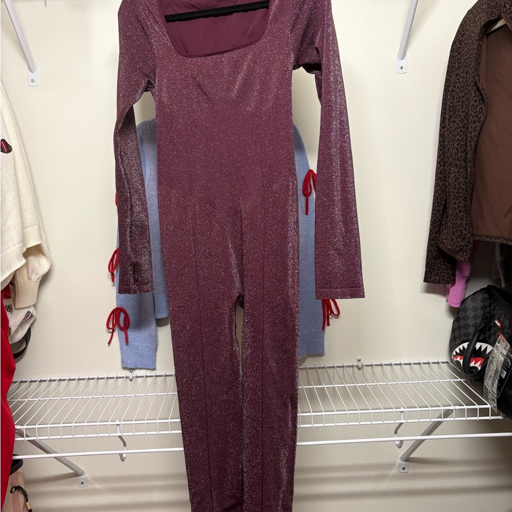 PINK Victoria's Secret Shimmering Purple Jumpsuit